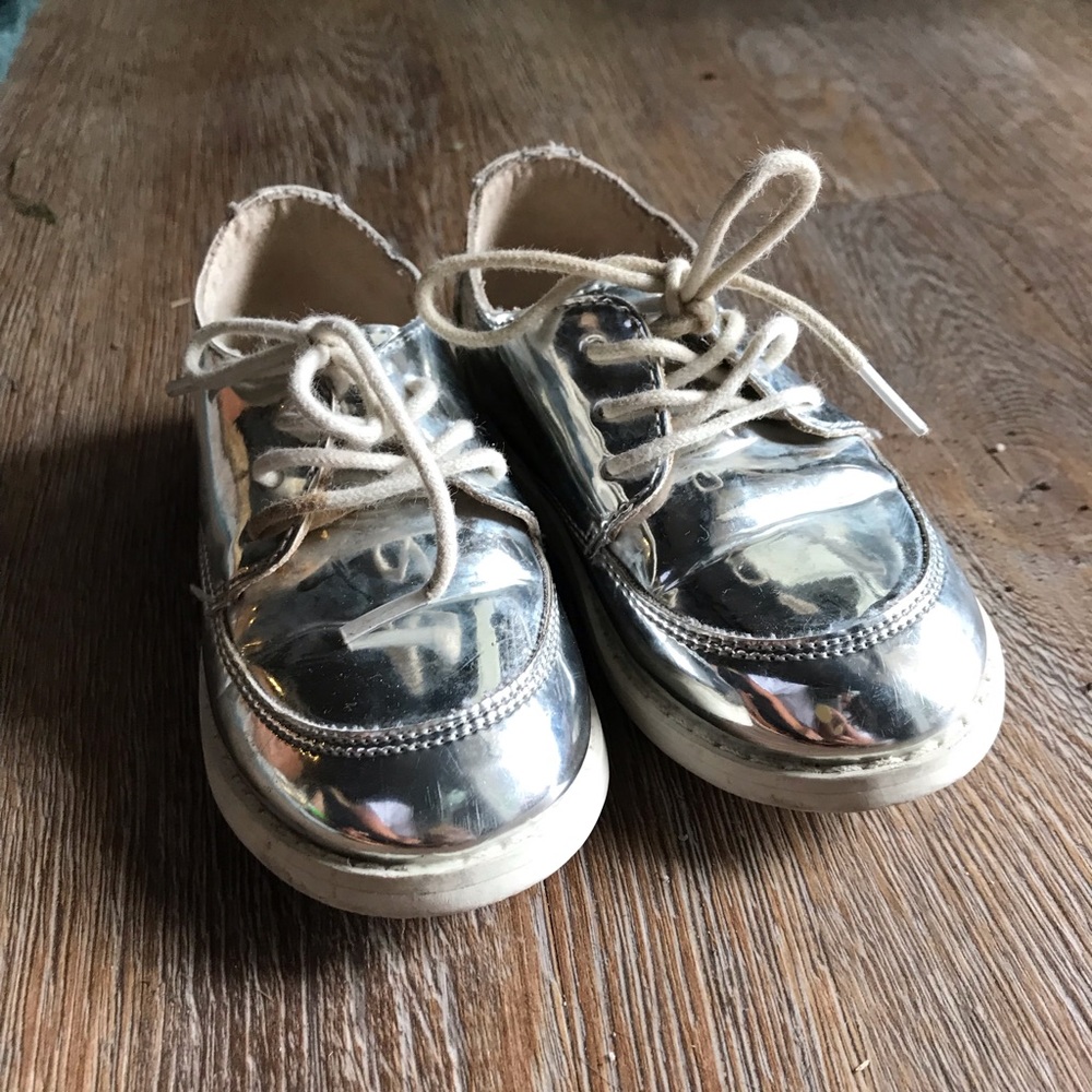Zara Baby Metallic Laced Oxfords